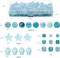 Versatile Glass Beads for Bracelet Making, 240pcs Colorful 8MM Assorted Beads with Star and Seed Varieties, Lake Blue Crystal
